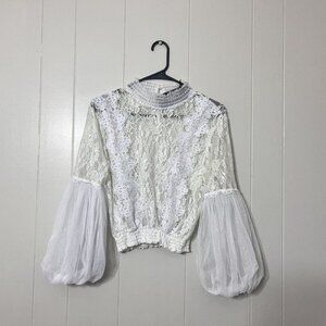 Love University Lace Top Medium White Size L NWT